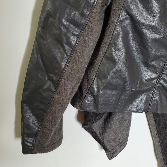 Blank NYC private practice drape front faux leather moto jacket - Picture 9 of 10